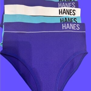 Hanes Women's Blue, Teal and White Panties Set (6 in set)